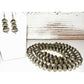 Navajo 10mm Pearls Necklace & Earrings Set Sterling Stamped 