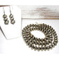 Navajo 10mm Pearls Necklace & Earrings Set Sterling Stamped 