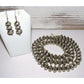 Navajo 10mm Pearls Necklace & Earrings Set Sterling Stamped 