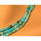 Navajo 3 Strand Rolled Turquoise Heishi Choker Necklace 18L