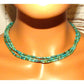 Navajo 3 Strand Rolled Turquoise Heishi Choker Necklace 18L