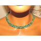 Navajo 3 Strand Rolled Turquoise Heishi Choker Necklace 18L