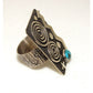 Navajo Alex Sanchez Ring Size 8 Sterling Silver Kingman Turquoise Petroglyph Design Statement Ring Native American The Southwestern Style Gallery