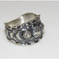 Navajo Band Ring Size 8 Sterling Silver Repousse Band Signed