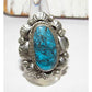 Navajo Blue Gem Mine Turquoise Statement Ring Sz 8.5