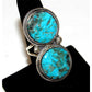 Navajo Blue Gem Turquoise Statement Ring Size 7 Sterling