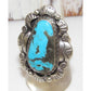 Navajo Blue Gem Turquoise Statement Ring Sz 8 Sterling 