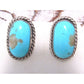 Navajo Blue Ridge Turquoise Post Earrings Sterling Silver 