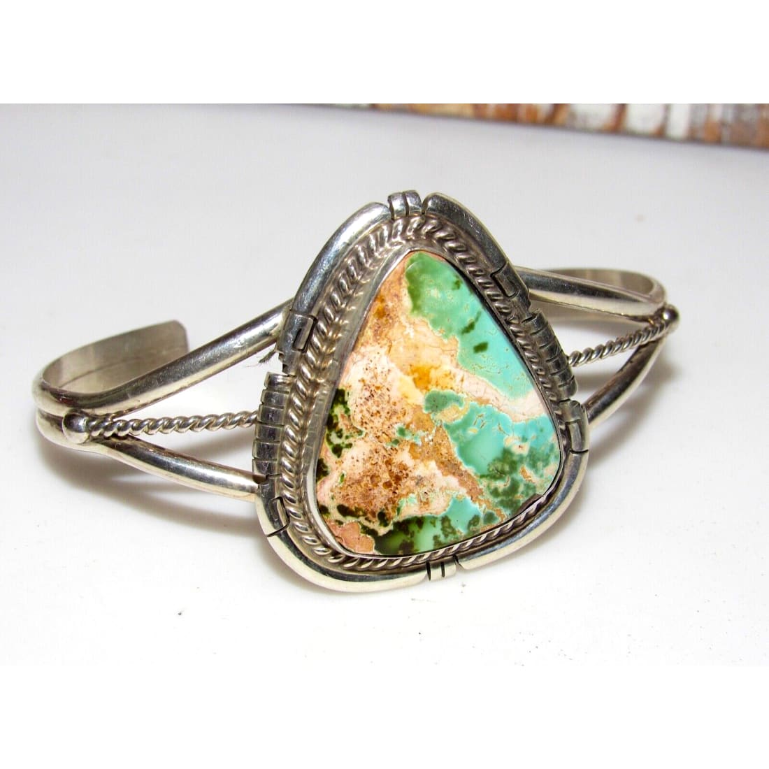 Navajo Boulder Royston Turquoise Sterling Cuff Bracelet 