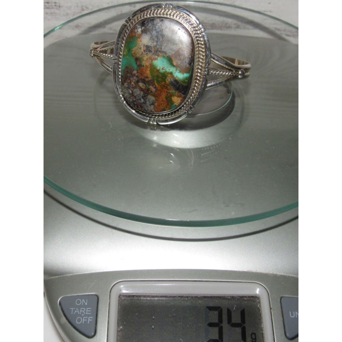 Navajo Boulder Royston Turquoise Sterling Cuff Bracelet 