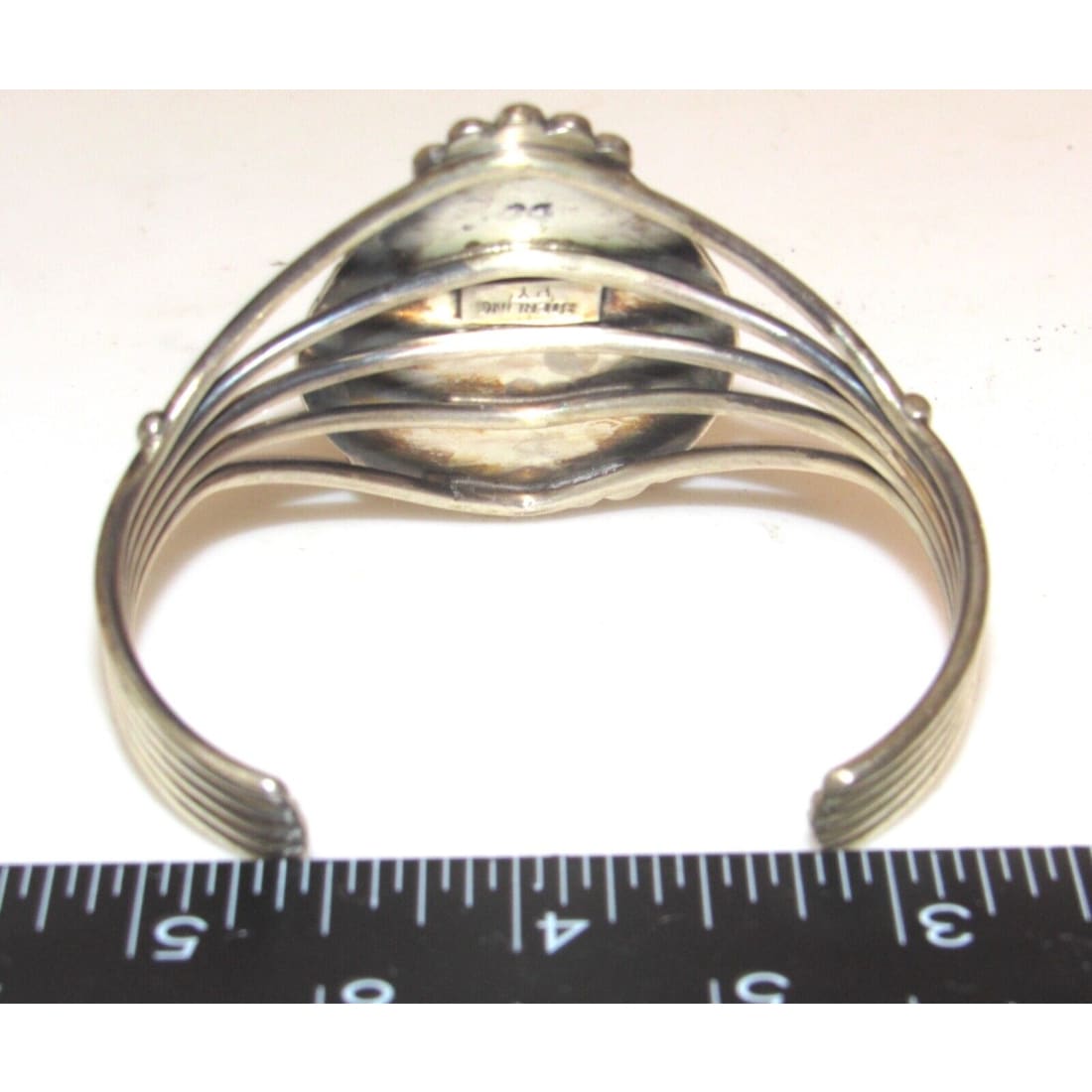 Navajo Bumblebee Jasper Cuff Bracelet Sterling Silver P. 