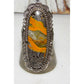 Navajo Bumblebee Jasper Ring Sz 9 Signed Sterling Silver 