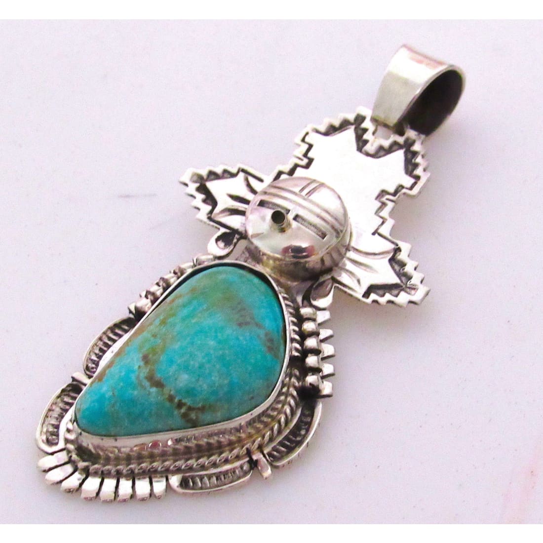 Navajo Butterfly Kachina Pendant Sterling Silver Royston Turquoise Kachina Pendant Highly Collectible Benny Ration Singed The Southwestern Style Gallery