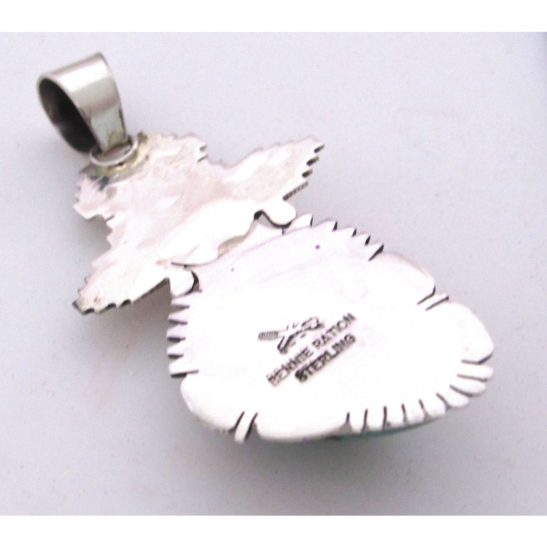 Navajo Butterfly Kachina Pendant Sterling Silver Royston Turquoise Kachina Pendant Highly Collectible Benny Ration Singed The Southwestern Style Gallery