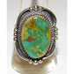 Navajo Carico Lake Turquoise Statement Ring Sz 9 Sterling 
