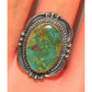 Navajo Carico Lake Turquoise Statement Ring Sz 9 Sterling 