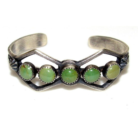 Navajo Carico Lake Turquoise Tufa Cast Sterling Silver Cuff 