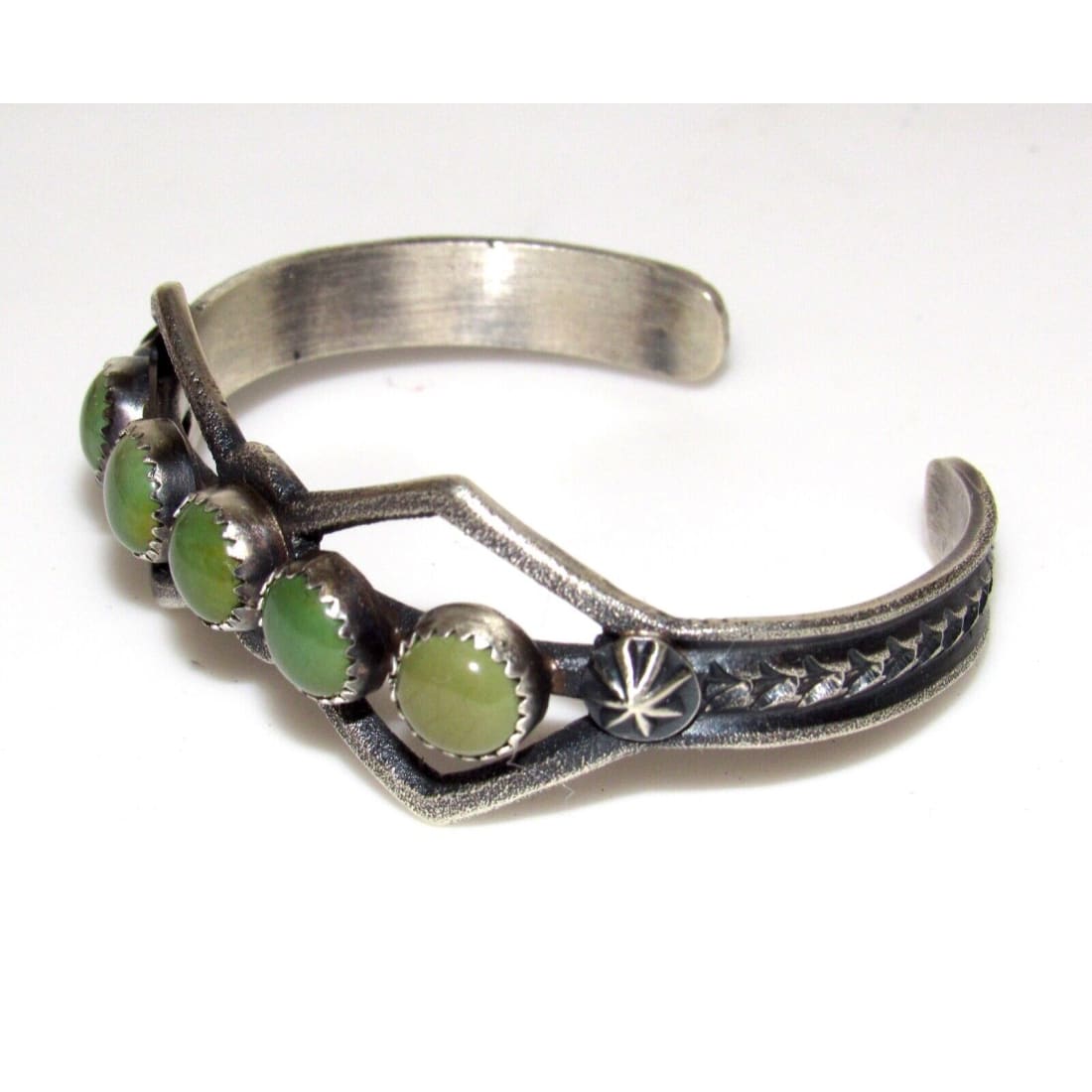 Navajo Carico Lake Turquoise Tufa Cast Sterling Silver Cuff 
