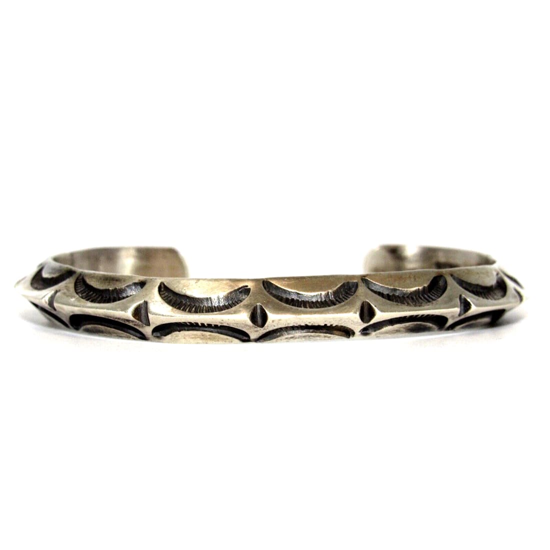 Navajo Carinated Hand Stamped Ingot Double Sided Cuff 