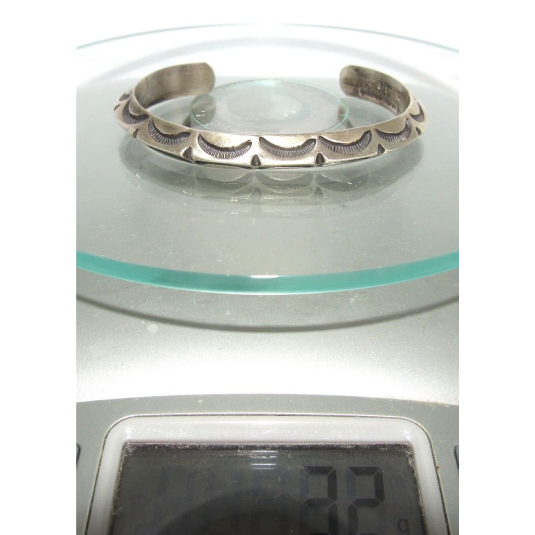 Navajo Carinated Hand Stamped Ingot Double Sided Cuff 