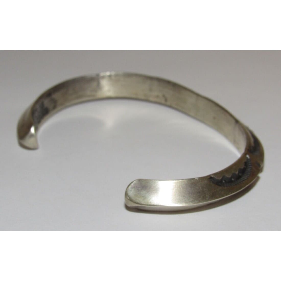 Navajo Carinated Hand Stamped Ingot Double Sided Cuff 