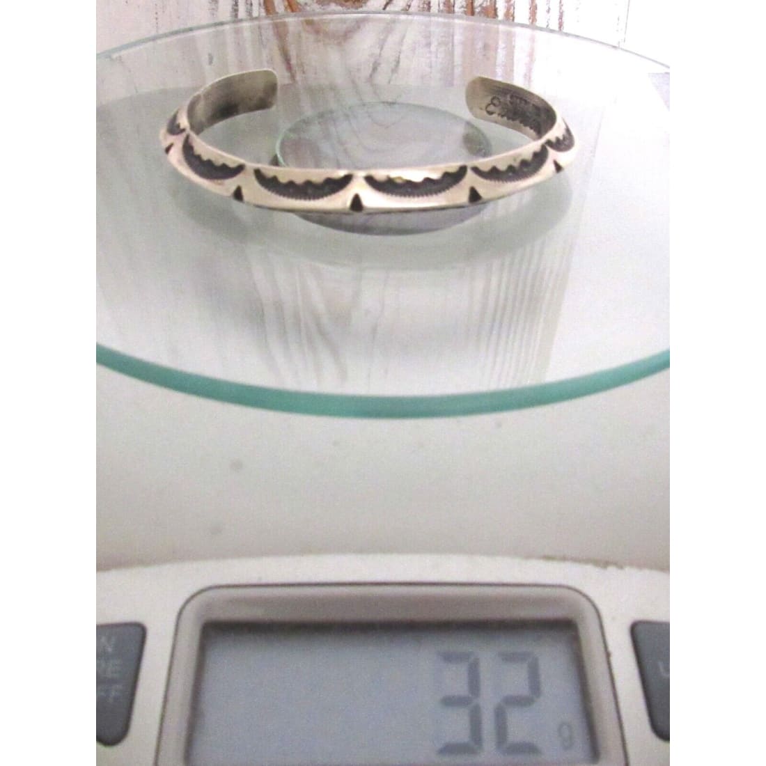 Navajo Carinated Hand Stamped Ingot Double Sided Cuff 