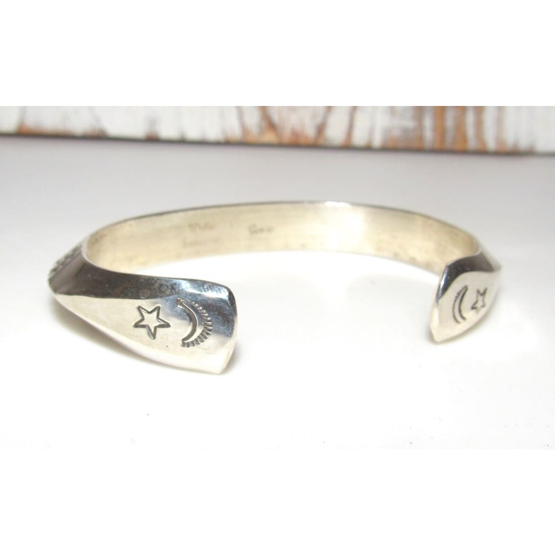 Navajo Carinated Hand Stamped Ingot Double Sided Cuff 