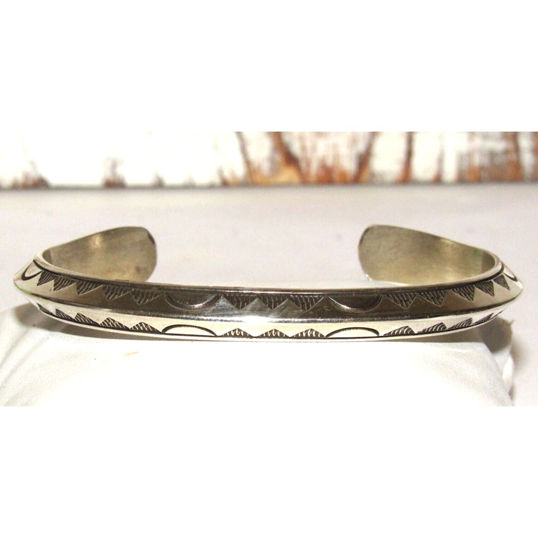 Navajo Carinated Hand Stamped Ingot Double Sided Cuff