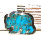 Navajo Carved Turquoise Bear Pendant Sterling Silver Native