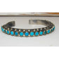 Navajo Cast Sterling Snake Eye Turquoise Carinated Cuff Bracelet Ray Betsoi 38Gr Native American