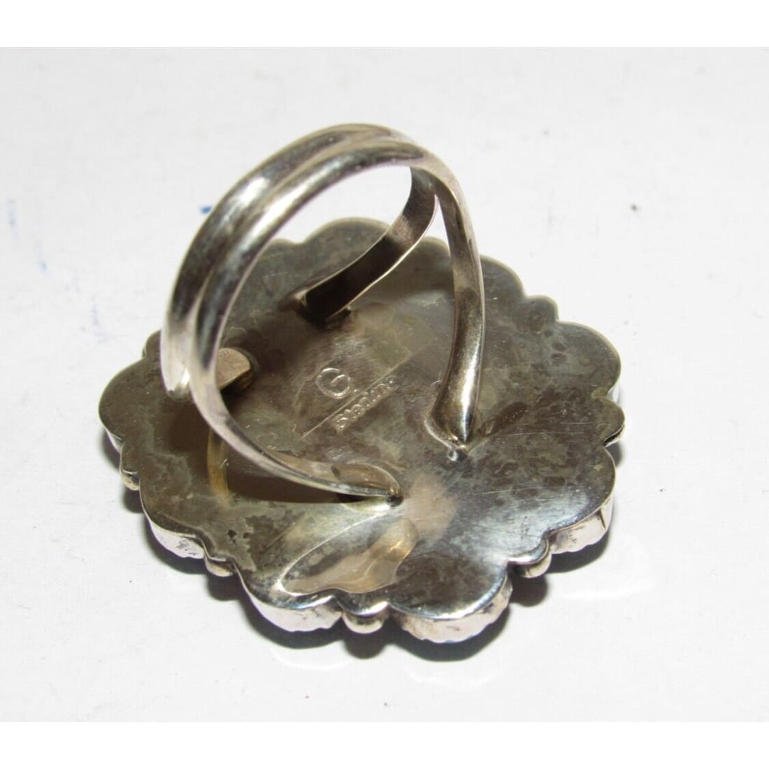 Navajo Cluster Ring Sz 9 Orange Spiny Oyster Kingman