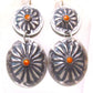 Navajo Concho Earrings Sterling Silver Orange Spiny Signed 