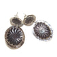 Navajo Concho Earrings Sterling Silver Orange Spiny Signed 