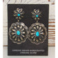 Navajo Concho Earrings Sterling Silver Sleeping Beauty 