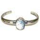 Navajo Dendritic Opal Bracelet Sterling Silver Stacker Cuff G. Nez Sand Cast Native American