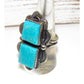Navajo Double Turquoise Adjustable Ring Sterling Silver 
