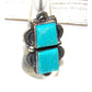 Navajo Double Turquoise Adjustable Ring Sterling Silver 