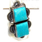 Navajo Double Turquoise Adjustable Ring Sterling Silver 