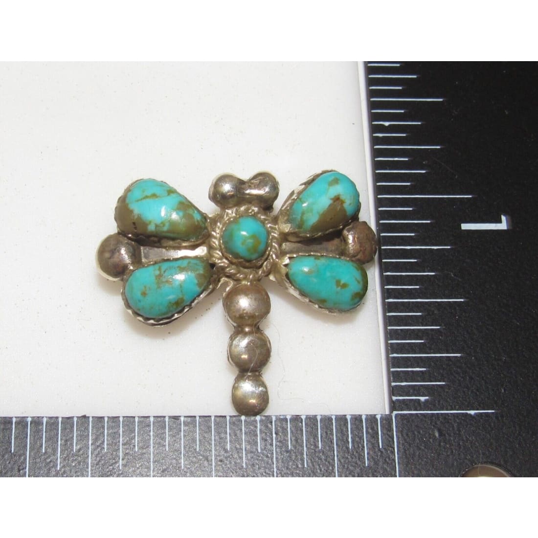 Navajo Dragonfly Pendant Royston Turquoise Sterling Silver 
