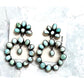 Navajo Dry Creek Turquoise Cluster Dangle Earrings Sterling 