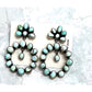 Navajo Dry Creek Turquoise Cluster Dangle Earrings Sterling 