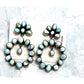 Navajo Dry Creek Turquoise Cluster Dangle Earrings Sterling 