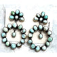 Navajo Dry Creek Turquoise Cluster Dangle Earrings Sterling 