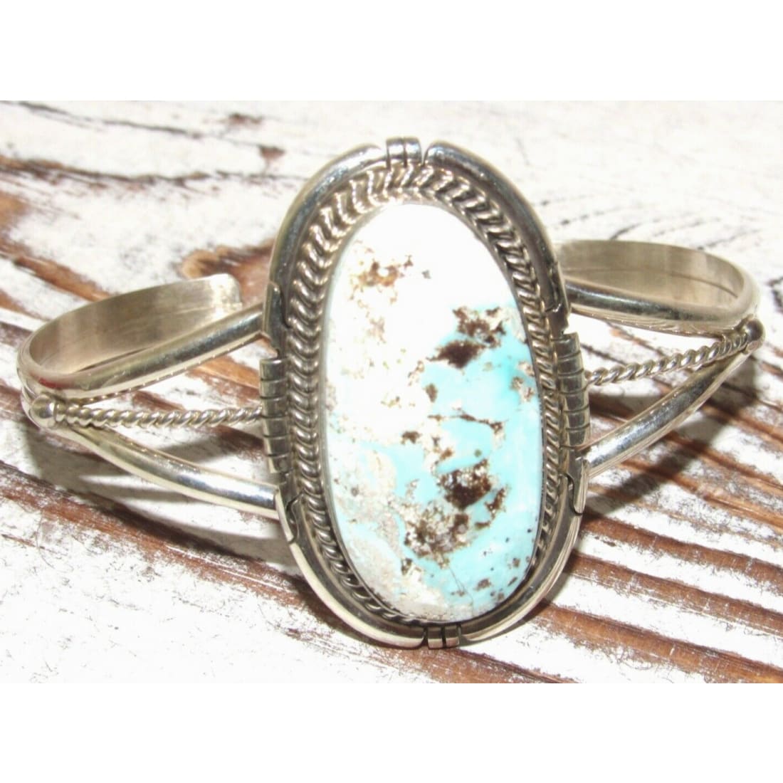 Navajo Dry Creek Turquoise Sterling Cuff Bracelet Signed Native American Native American