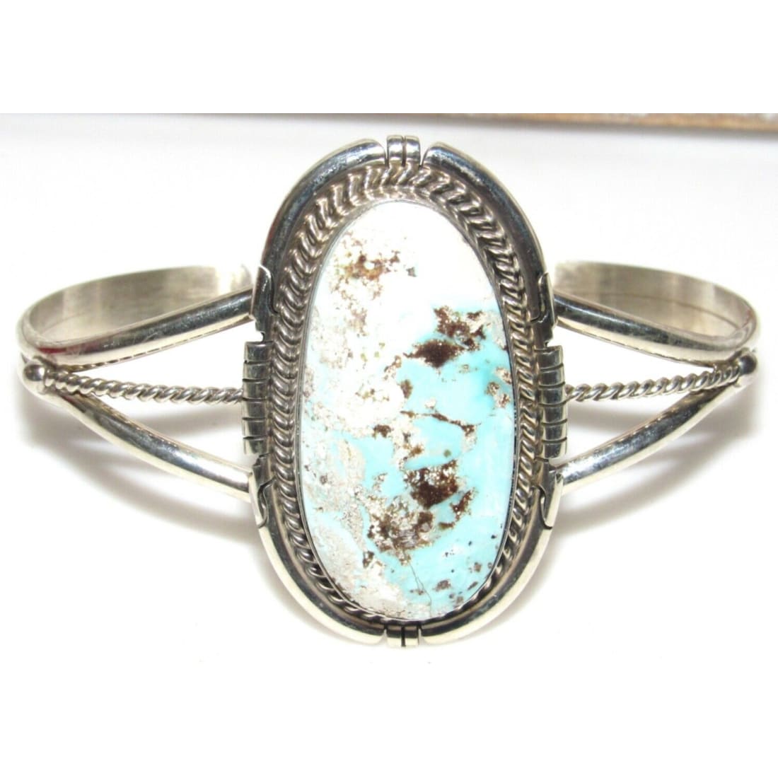 Navajo Dry Creek Turquoise Sterling Cuff Bracelet Signed Native American Native American