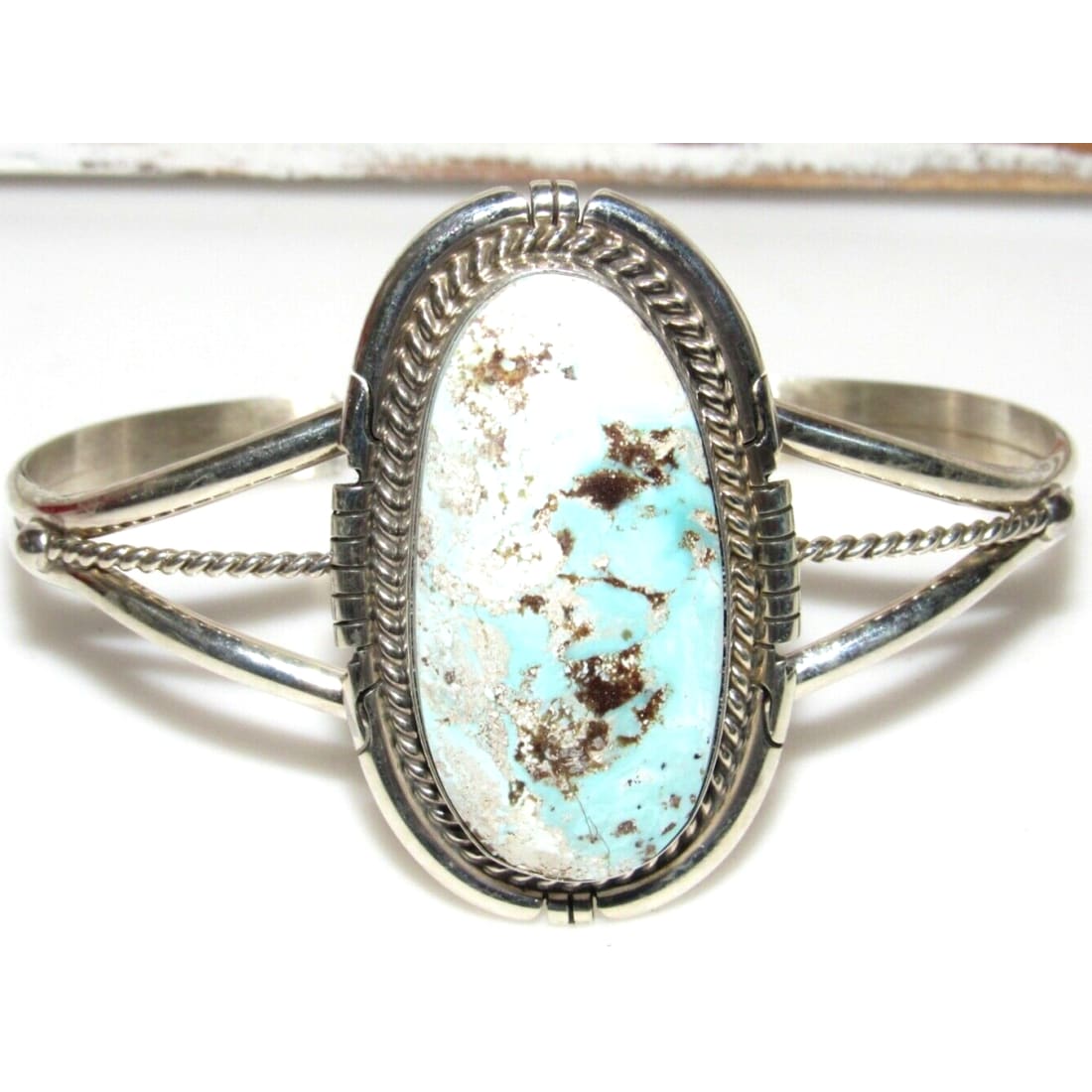 Navajo Dry Creek Turquoise Sterling Cuff Bracelet Signed Native American Native American