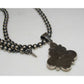 Navajo Gaspeite Cluster Pendant Necklace Sterling Silver 
