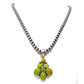 Navajo Gaspeite Cluster Pendant Necklace Sterling Silver 