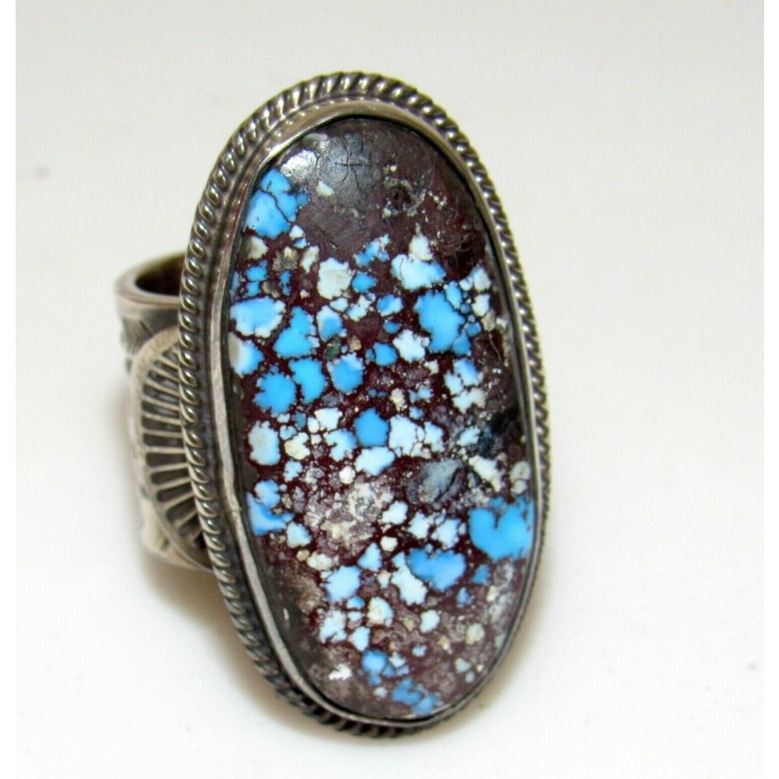 Navajo Gem Grade Golden Hills Turquoise Ring Sz 8 Sterling 