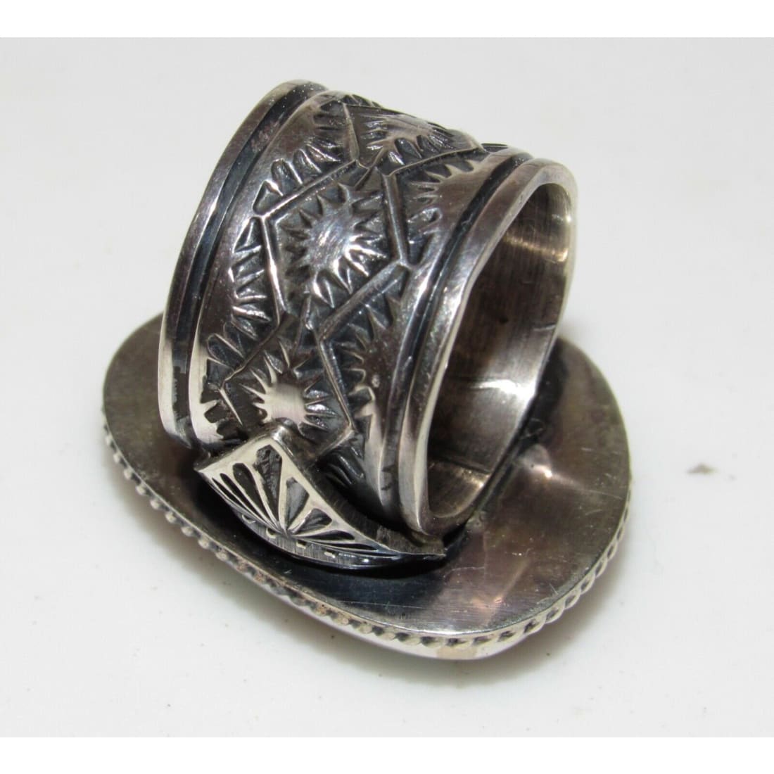 Navajo Gem Grade Number 8 Turquoise Ring Sunshine Reeves 